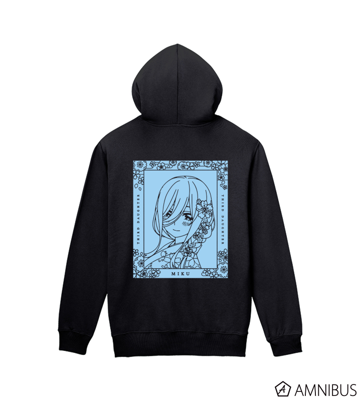 Tvアニメ 五等分の花嫁 描き下ろしイラスト 三玖 桜和装ver バックプリントジップパーカー メンズ Amnibus アムニバス