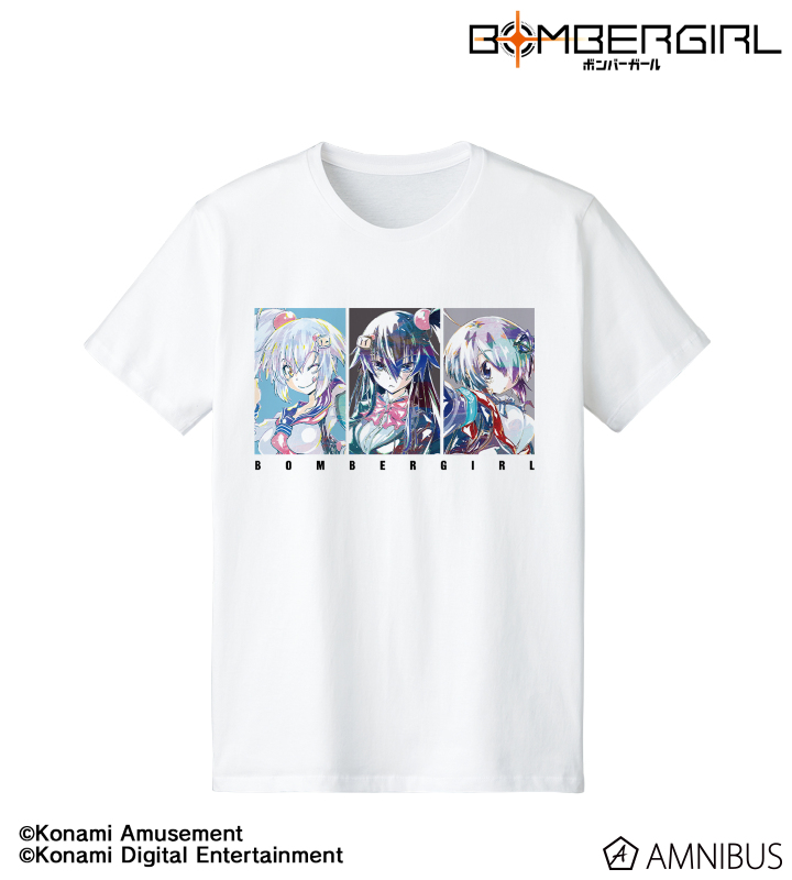 ボンバーガール - シロ＆クロ＆グレイ Ani-Art Tシャツ