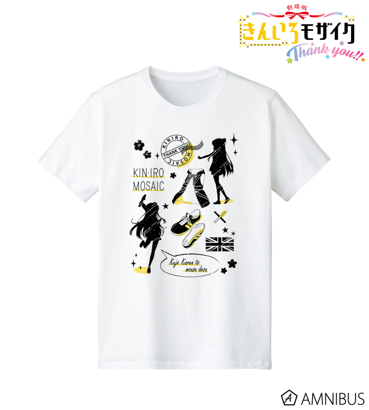 衣類　九条カレン Ani-Art aqua label Tシャツ ホワイト レディースSサイズ 「きんいろモザイク Thank you!!」 きんいろモザイク Thank you!! - 九条カレン Ani-Art aqua label