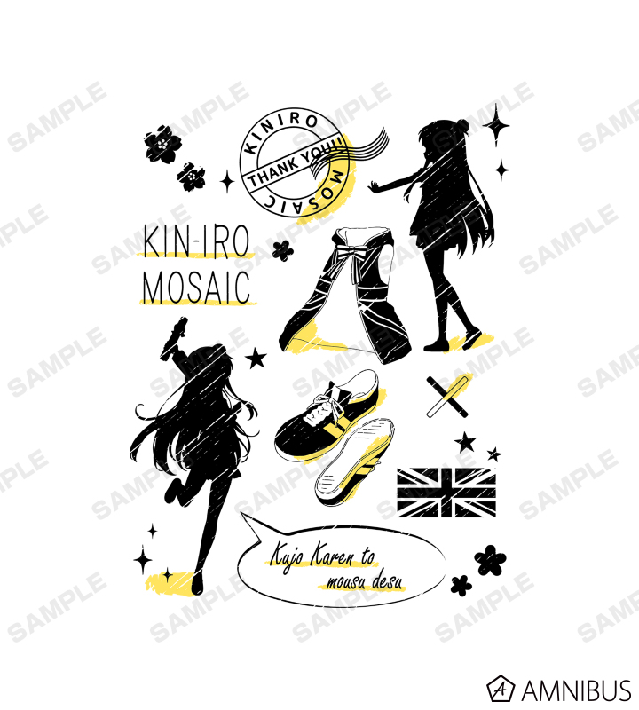きんいろモザイク Thank you!! - 九条カレン Ani-Sketch Tシャツ