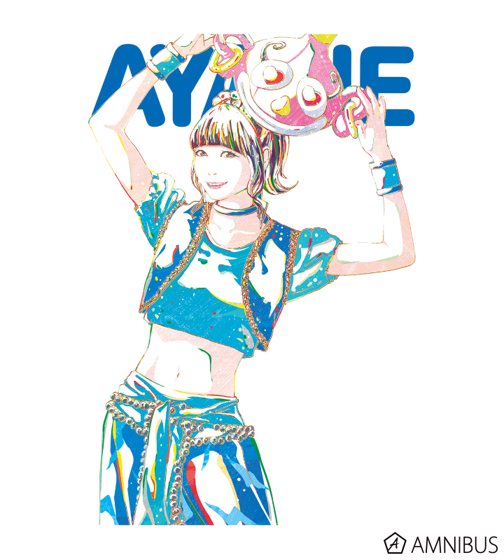 でんぱアクビ組 藤咲彩音 Ani Art Tシャツ レディース Amnibus アムニバス