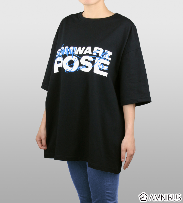Schwarz Rose BIGシルエットTシャツ