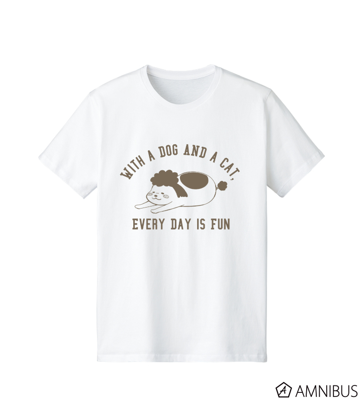 犬と猫どっちも飼ってると毎日たのしい 犬くん カレッジtシャツ レディース Amnibus アムニバス