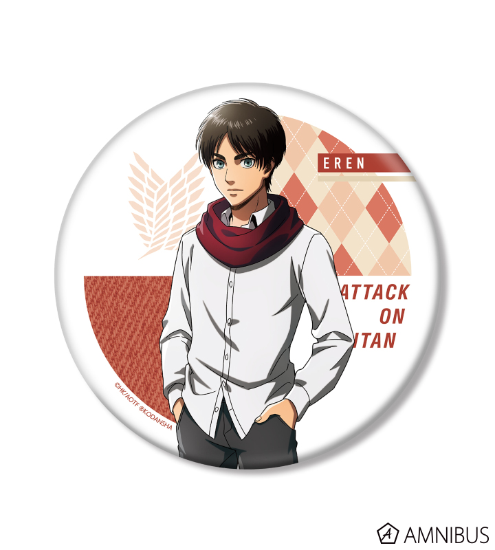 進撃の巨人 描き下ろしイラスト エレン マフラー着用ver Big缶バッジ Amnibus アムニバス