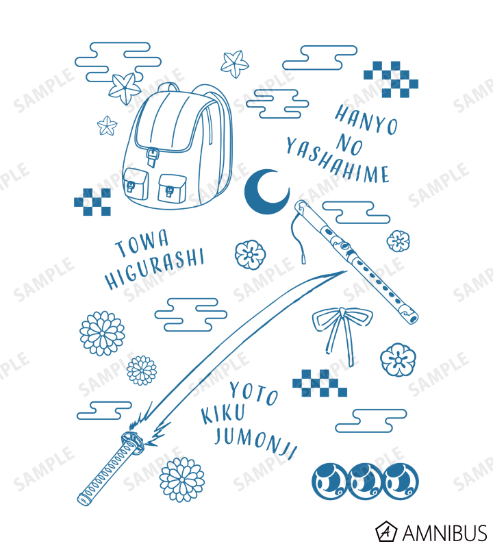 日暮とわ モチーフ柄 ポリジン加工Tシャツ