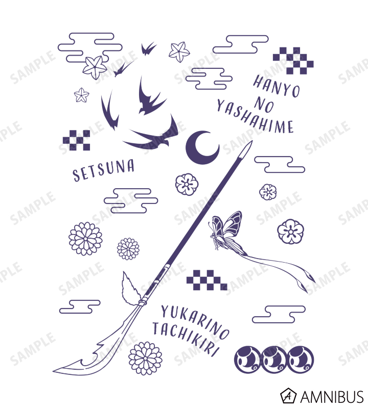 せつな モチーフ柄 ポリジン加工Tシャツ
