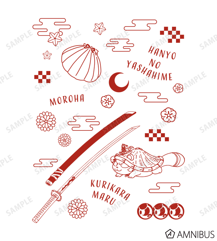 もろは モチーフ柄 ポリジン加工Tシャツ