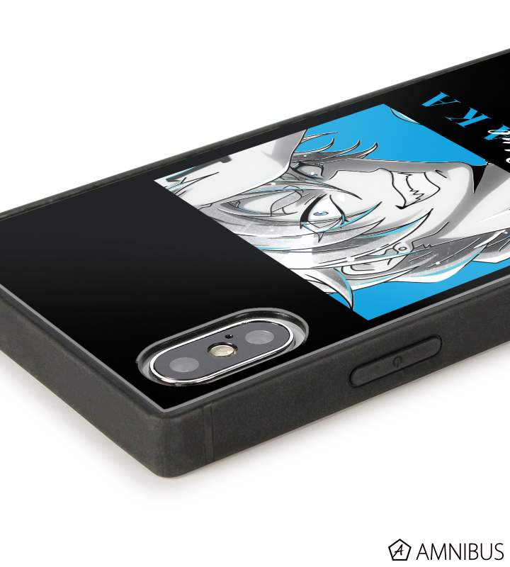 ウノ Ani-Art BLACK LABEL スクエア強化ガラスiPhoneケース