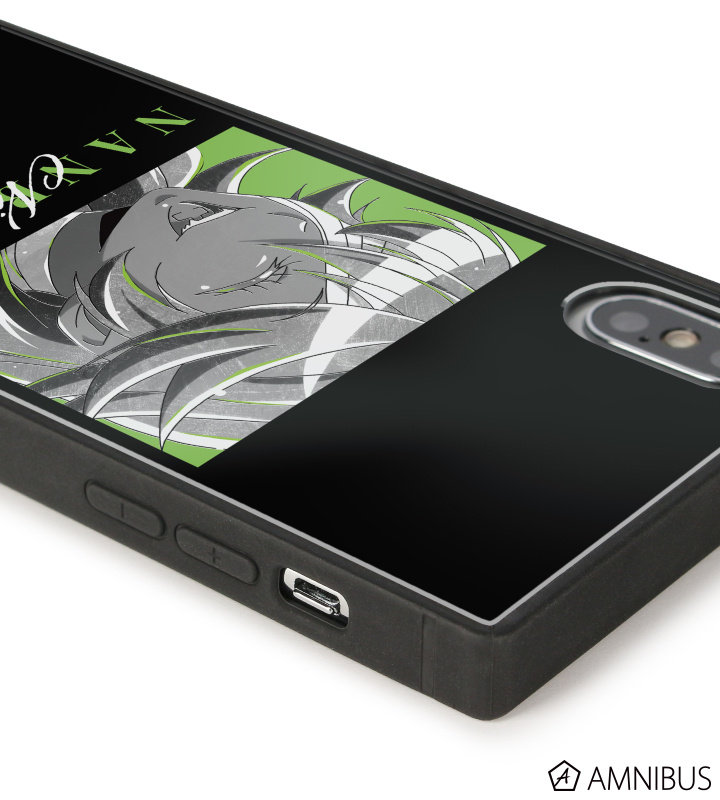 ニコ Ani-Art BLACK LABEL スクエア強化ガラスiPhoneケース