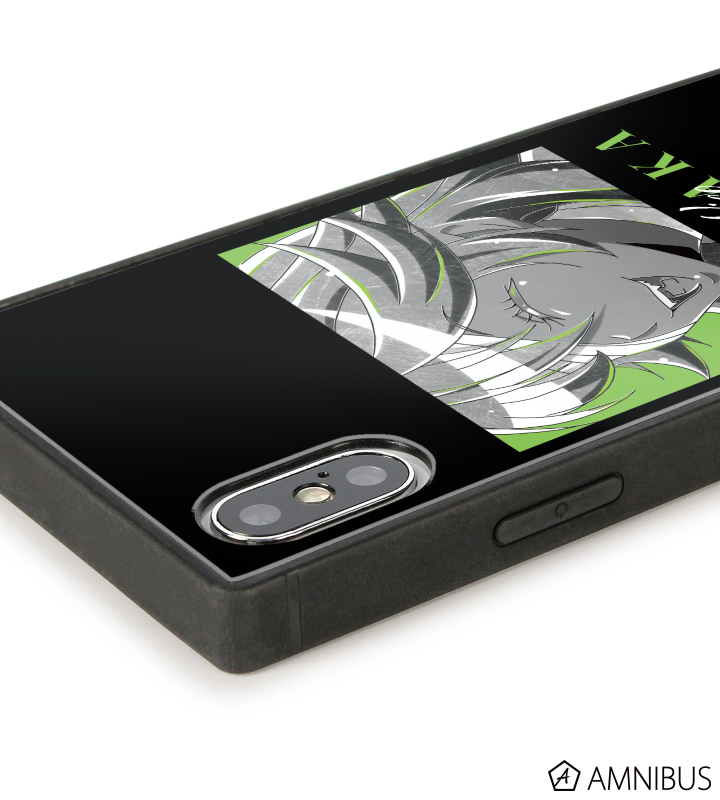 ニコ Ani-Art BLACK LABEL スクエア強化ガラスiPhoneケース