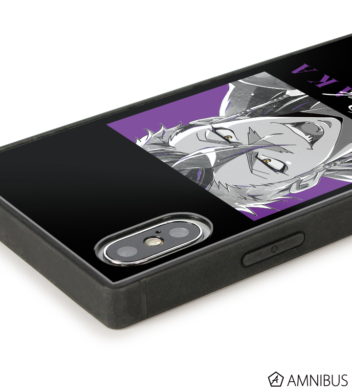 ロック Ani-Art BLACK LABEL スクエア強化ガラスiPhoneケース