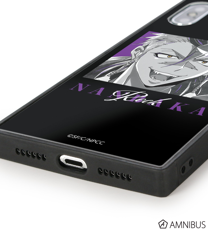 ロック Ani-Art BLACK LABEL スクエア強化ガラスiPhoneケース
