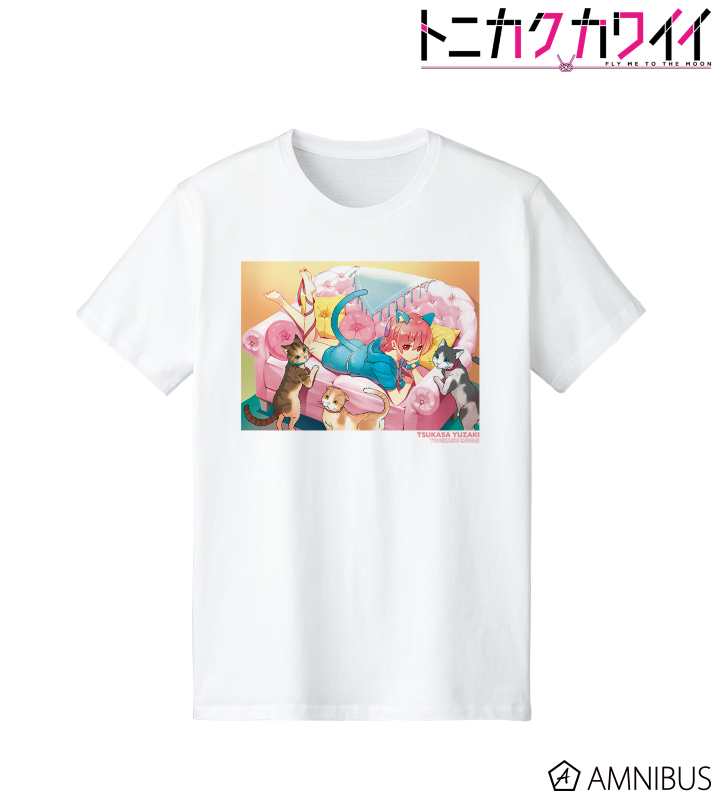 Tシャツ　由崎司 Ani-Art aqua label フルグラフィックTシャツ ver.A ホワイト×ピンク ユニセックスLサイズ 「トニカクカワイイ」 トニカクカワイイ - 由崎 司 原作イラスト Tシャツ ver.A/メンズ