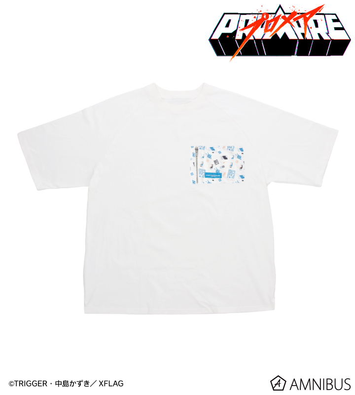 Tシャツ　クレイ・フォーサイト パターンデザインポケットTシャツ ホワイト ユニセックスLサイズ 「プロメア」 映画『プロメア』 - クレイ パターンデザインポケットTシャツ
