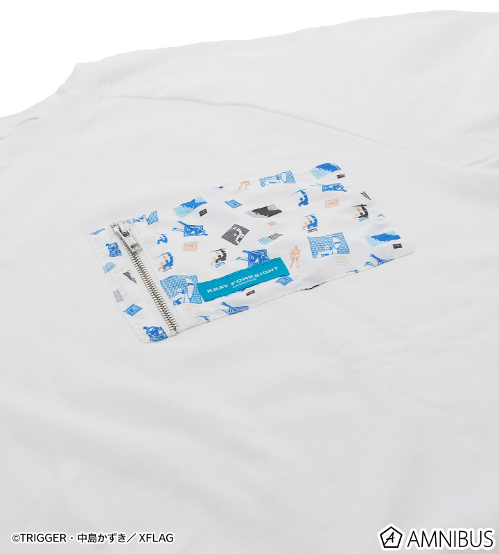 Tシャツ　クレイ・フォーサイト パターンデザインポケットTシャツ ホワイト ユニセックスLサイズ 「プロメア」 映画『プロメア』 - クレイ パターンデザインポケットTシャツ