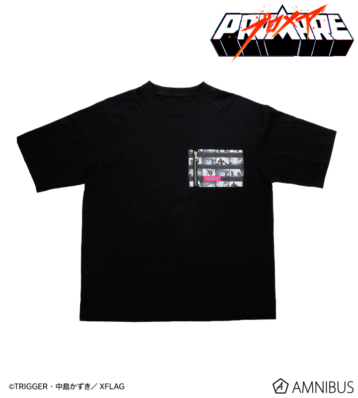 Tシャツ　マッドバーニッシュ パターンデザインポケットTシャツ ブラック ユニセックスLサイズ 「プロメア」 映画『プロメア』 - マッドバーニッシュ パターンデザイン