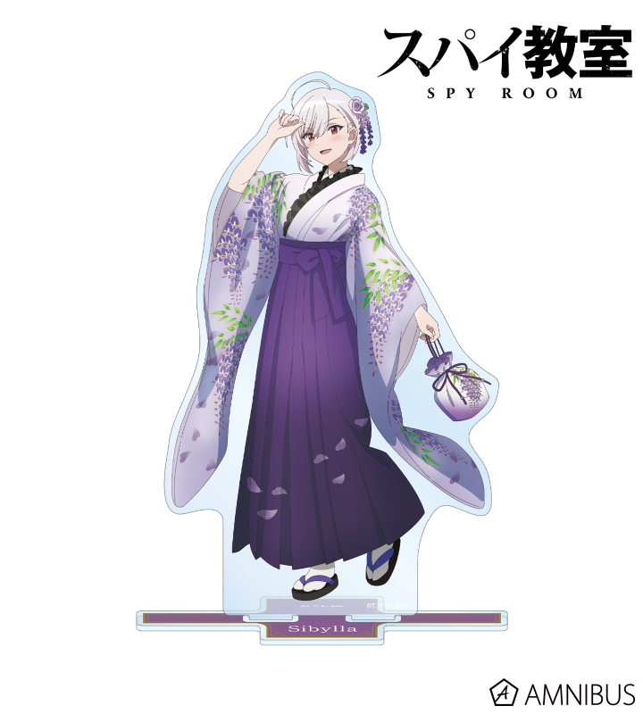 【送料込】 TVアニメ「スパイ教室」 花柄和装 ジビア 描き下ろしイラスト - 机上用品・文具収納