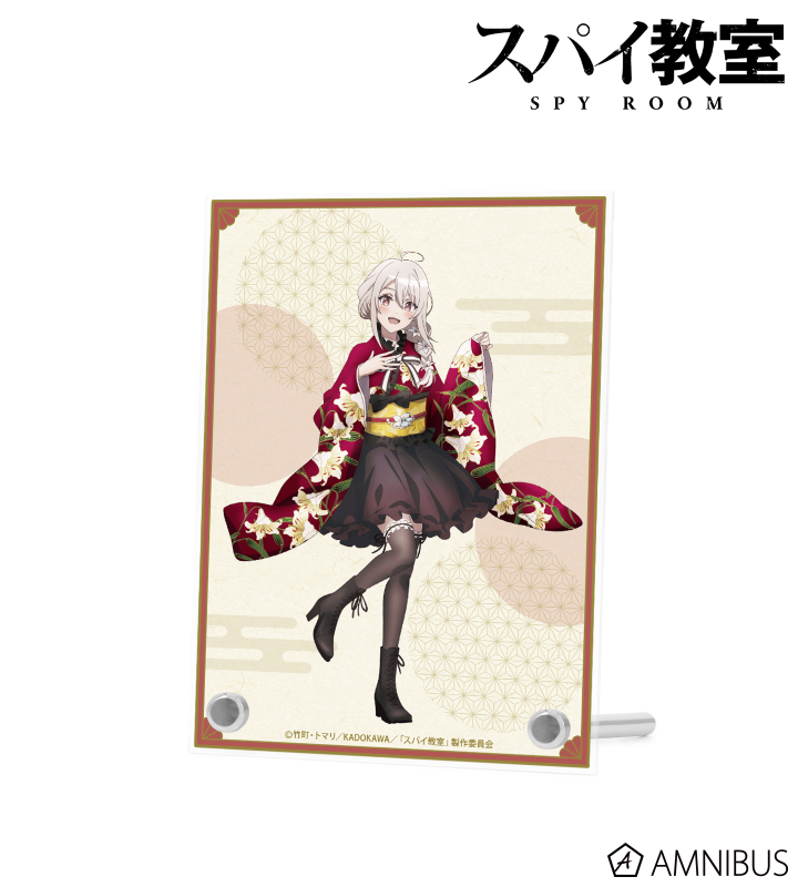 描き下ろしイラスト リリィ 花柄和装ver. A6アクリルパネル