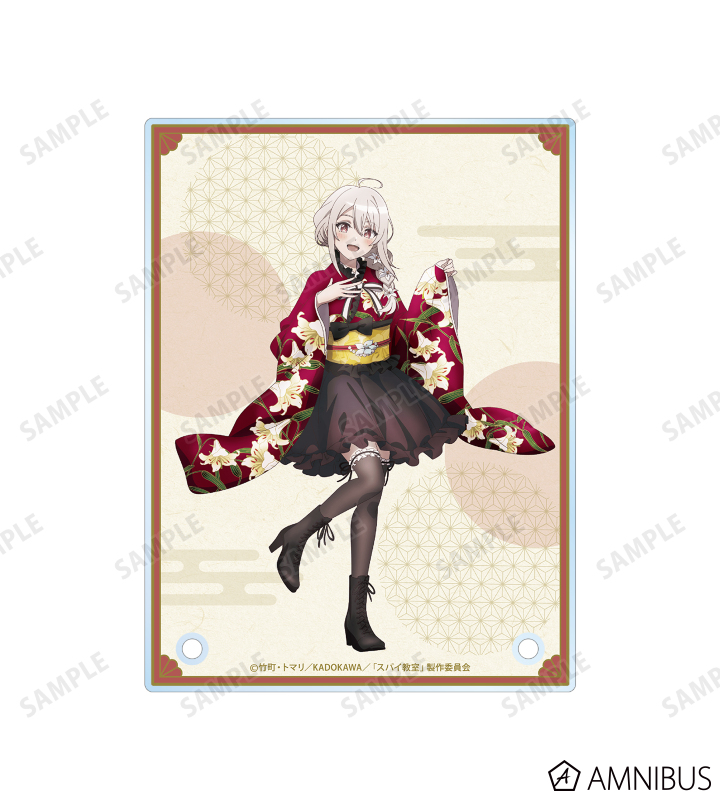 描き下ろしイラスト リリィ 花柄和装ver. A6アクリルパネル