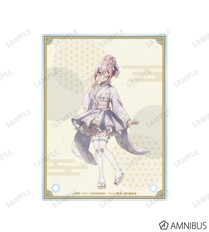 描き下ろしイラスト アネット 花柄和装ver. A6アクリルパネル