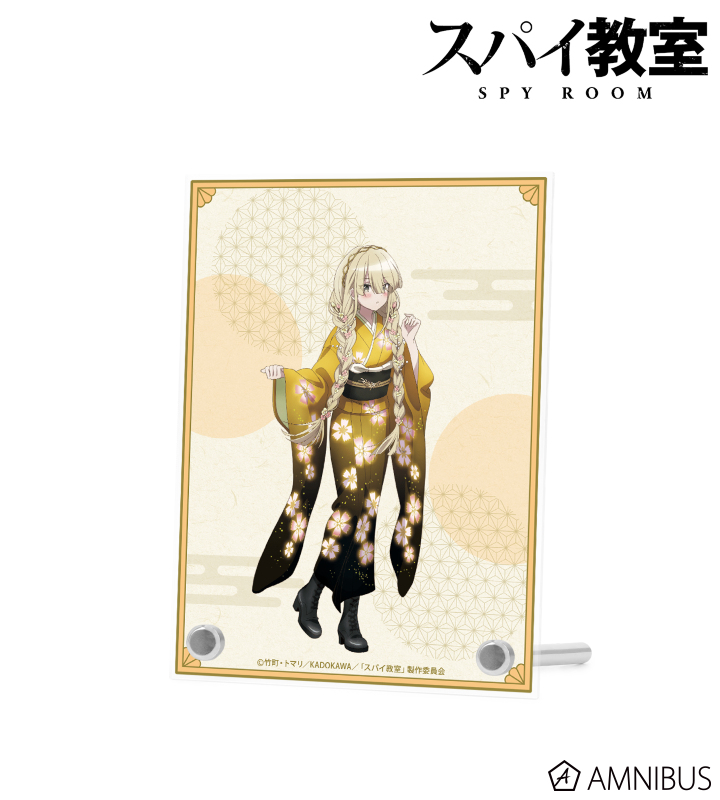 描き下ろしイラスト エルナ 花柄和装ver. A6アクリルパネル