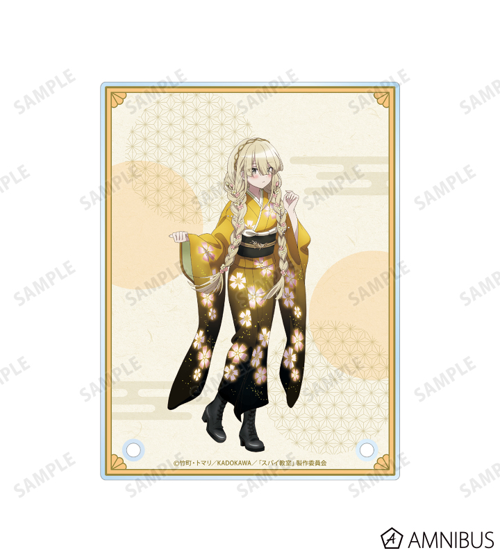 描き下ろしイラスト エルナ 花柄和装ver. A6アクリルパネル