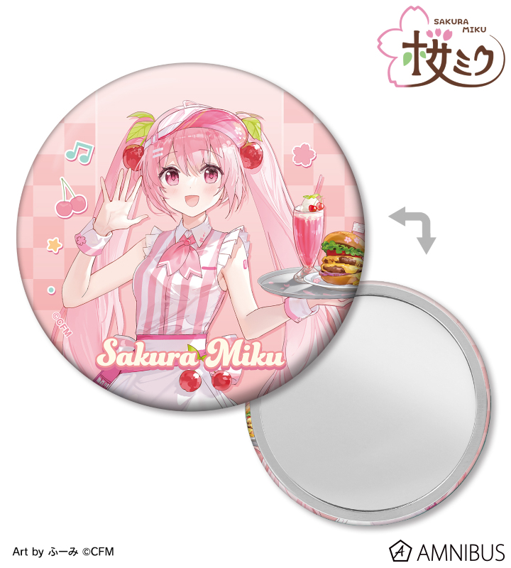 描き下ろし 桜ミク アメリカンダイナーver. Art by ふーみ 缶ミラー