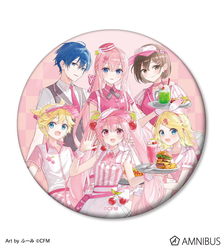 描き下ろし 集合 アメリカンダイナーver. Art by ふーみ 缶ミラー