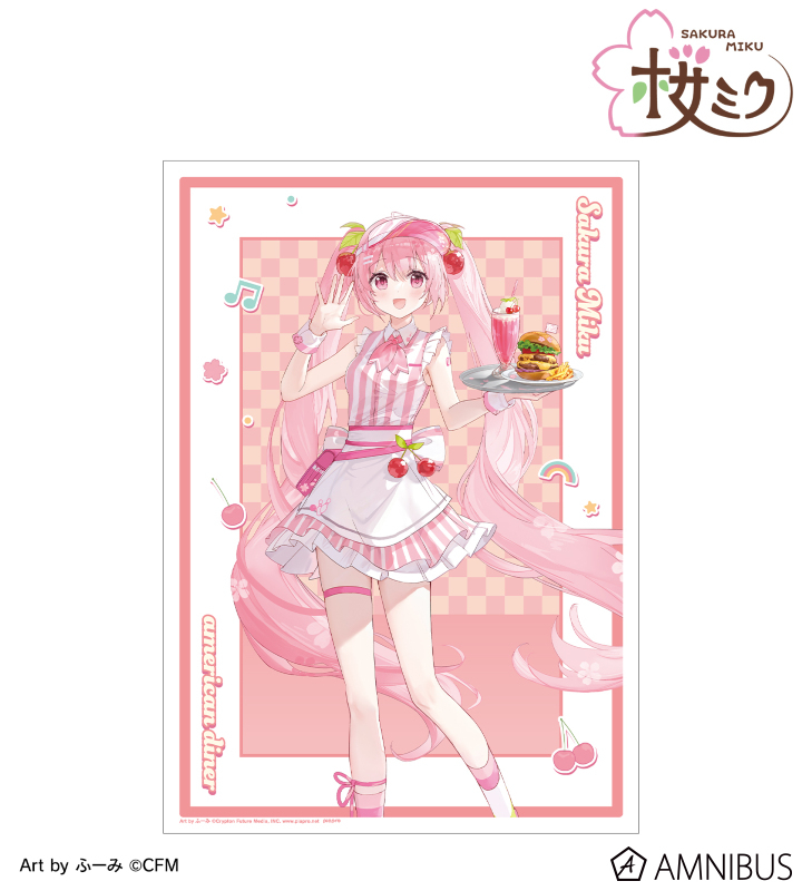 描き下ろし 桜ミク アメリカンダイナーver. Art by ふーみ A3マット加工ポスター