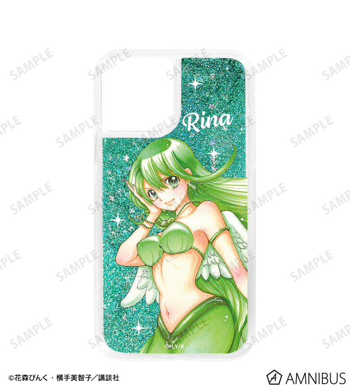 花森ぴんく先生 描き下ろし リナ 羽を纏ったマーメイドver. グリッターiPhoneケース