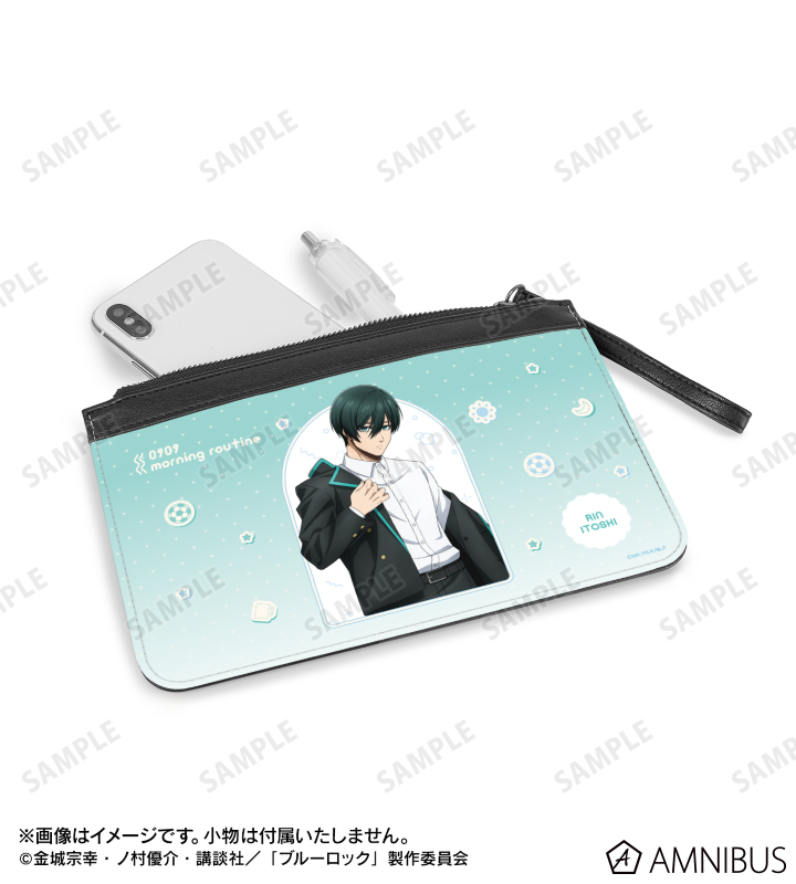 描き下ろし 糸師 凛 モーニングルーティンver. PUレザーフラットポーチ