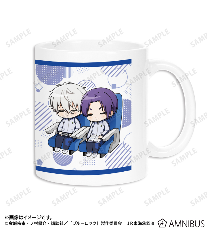 凪 誠士郎&御影 玲王 ちびキャラ 新幹線でうたたねver. マグカップ