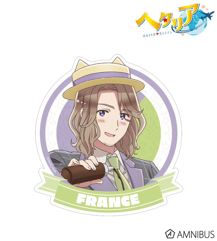 限定品 ヘタリア WorldStars オリジナルステッカー フランス アニメ「ヘタリア World☆Stars」 - 描き下ろし フランス 遊園地