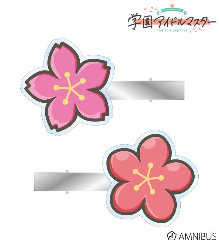 満開ペアヘアピンモチーフ アクリルヘアクリップ2個セット