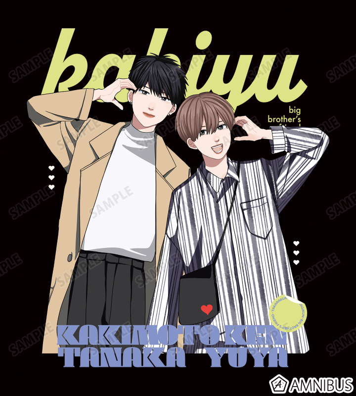 はなげのまい先生 描き下ろし 柿本健&田中優也 プリントシール風ver. バックプリントパーカー