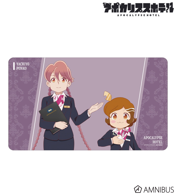 描き下ろし ヤチヨ&ポン子 ホテルモントレ制服ver. マルチデスクマット