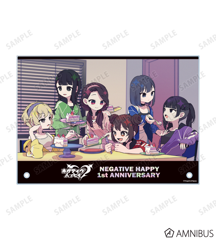 ピオフィ 5周年 アクリルパネル ネガティヴハッピィ - 1周年記念 A5アクリルパネル | AMNIBUS