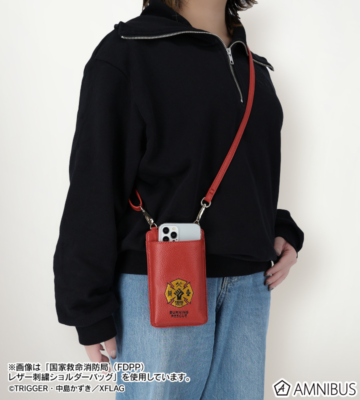 TIMEWORN ロゴ メッセンジャーバッグ アットラスト ブッチャープロダクツ 映画『プロメア』 - フォーサイト財団 レザー刺繍ショルダー