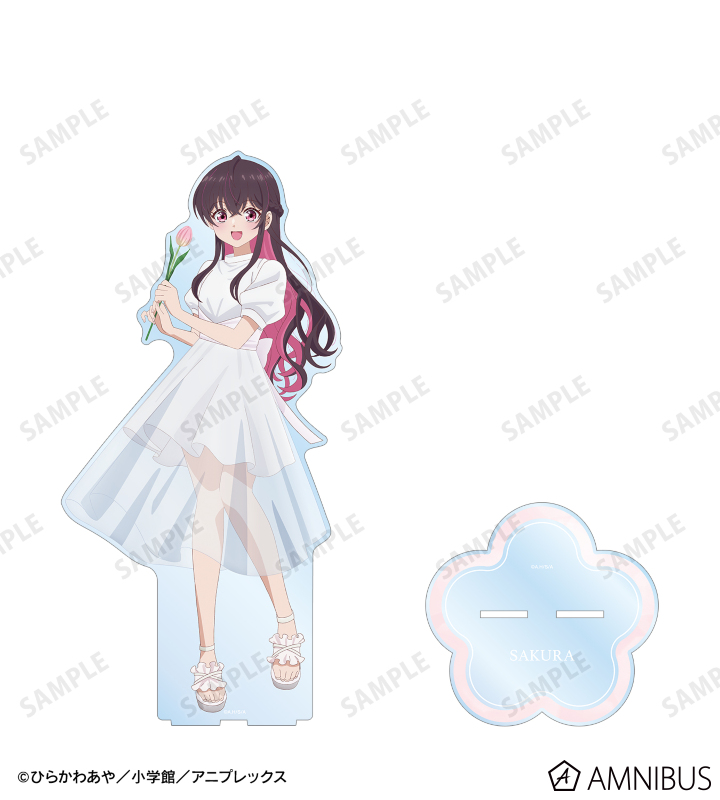 描き下ろし 矢乙女 桜 白いワンピースと花ver. 特大アクリルスタンド