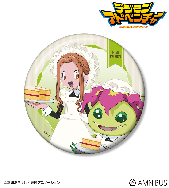 描き下ろし 太刀川ミミ&パルモン メイド&執事ver. 100mm缶バッジ