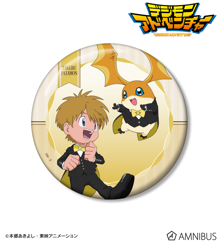 描き下ろし 高石タケル&パタモン メイド&執事ver. 100mm缶バッジ