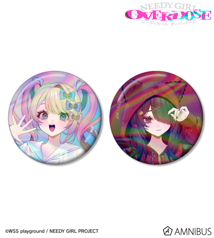 TRAVAS TOKYOコラボ べべさんイラスト 超てんちゃん&あめちゃん オーロラ缶バッジ2個セット