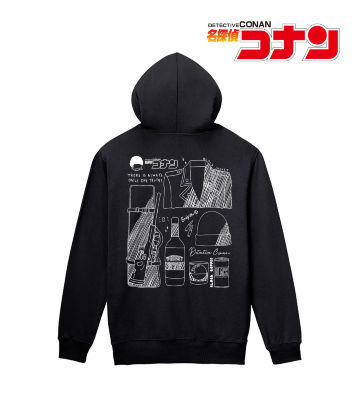 赤井秀一 モチーフ柄 バックプリントジップパーカー