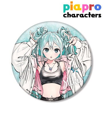 rockin'starコラボ 描き下ろしイラスト 初音ミク Art by 博 BIG缶バッジ