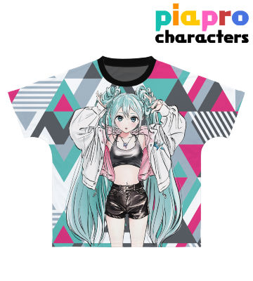 rockin'starコラボ 描き下ろしイラスト 初音ミク Art by 博 フルグラフィックTシャツ/ユニセックス