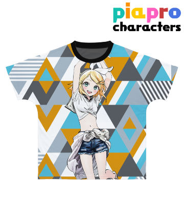 rockin'starコラボ 描き下ろしイラスト 鏡音リン Art by 博 フルグラフィックTシャツ/ユニセックス