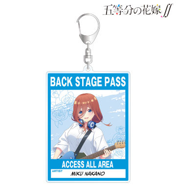 描き下ろしイラスト 中野三玖 ギター演奏ver. バックステージパス風BIGアクリルキーホルダー