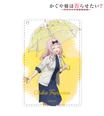 描き下ろしイラスト 藤原千花 雨の日のお出かけver. 1ポケットパスケース