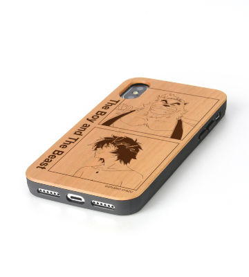 熊徹と九太 lette-graph ウッドiPhoneケース