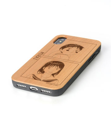 くんちゃんとミライちゃん lette-graph ウッドiPhoneケース